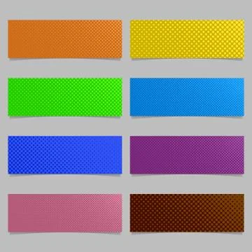 Computer generated halftone dot pattern banner background design set Stock Illustration