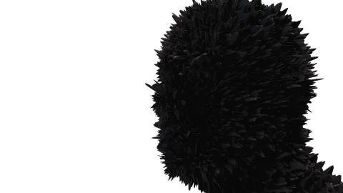 Computer generated human head transformation. Spike noise is displaced from Ilustración de archivo