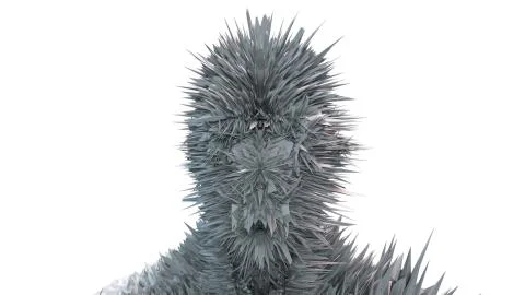 Computer generated human head transformation. Spike noise is displaced from Ilustración de archivo