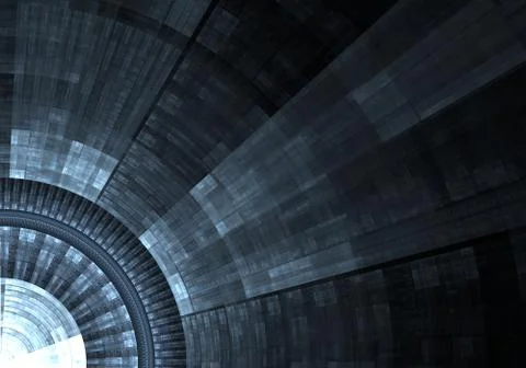 Computer generated illustration rendered fractal solar blue Stock Illustration