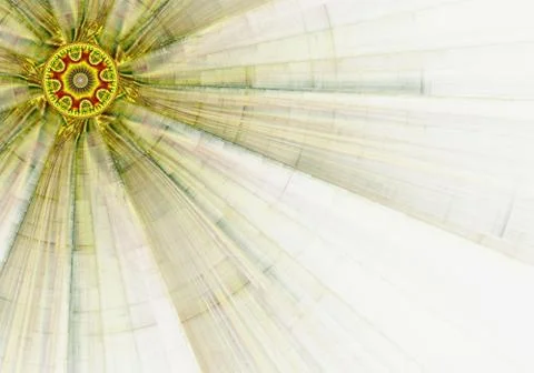 Computer generated illustration rendered fractal solar yellow Stock Illustration