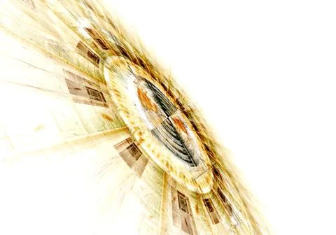 Computer generated illustration rendered fractal solar blue Stock Illustration