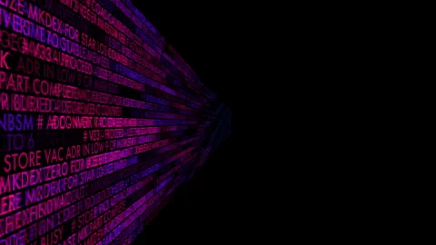 A computer generated image of a binary code on a black background Stock Footage 274169179