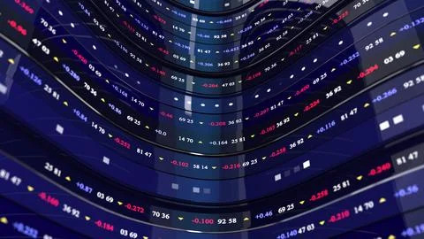 A computer generated image of a building with a lot of lights on it Stock Photos