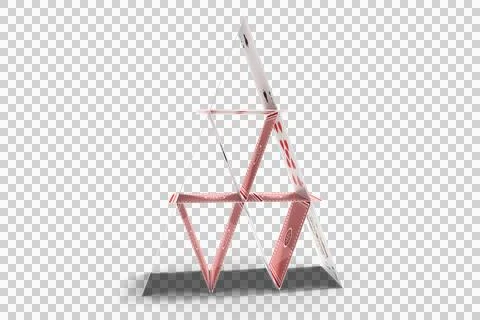 Computer generated image of card tower Stock Illustration