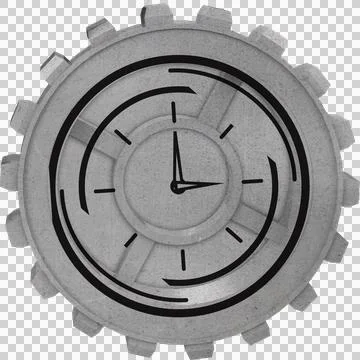 Computer generated image of clock on gear Stock Photos
