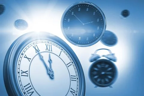 Computer generated image of clocks Stock Illustration