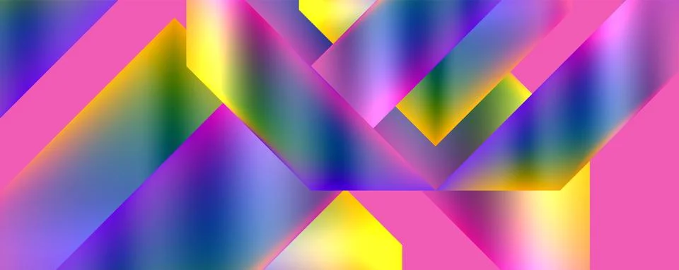 A computer generated image of a colorful geometric pattern on a pink background Illustrazione stock