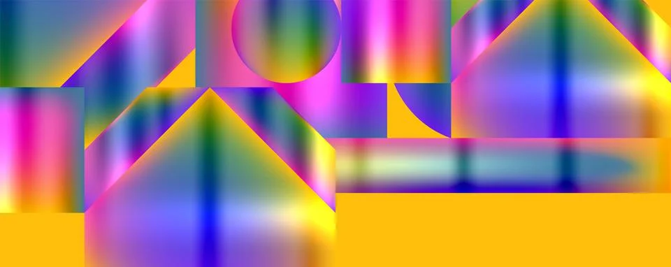 A computer generated image of a colorful geometric pattern on a yellow Stock Illustration