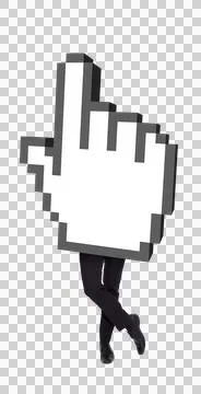 Computer generated image of cursor against man Stock Photos