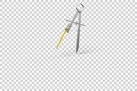 Computer generated image of drawing compass with pencil Foto stock