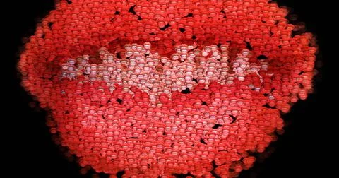 Computer generated image of female lips Computer generated image of female... Foto stock