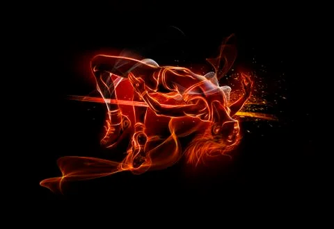 Computer generated image of female track and field athlete doing high jump Stock Illustration