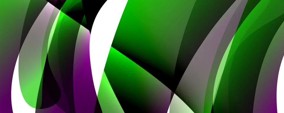 A computer generated image of a green and purple abstract background Stock Illustration