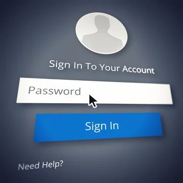 Computer generated image of the login page of a website - ALL design on this イラスト素材