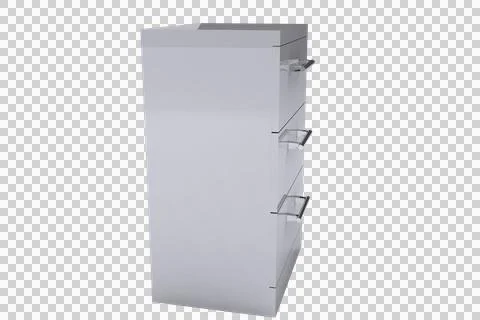 Computer generated image of metallic filing cabinet Stock Photos