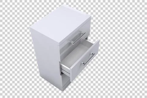 Computer generated image of open filing cabinet Stock Illustration