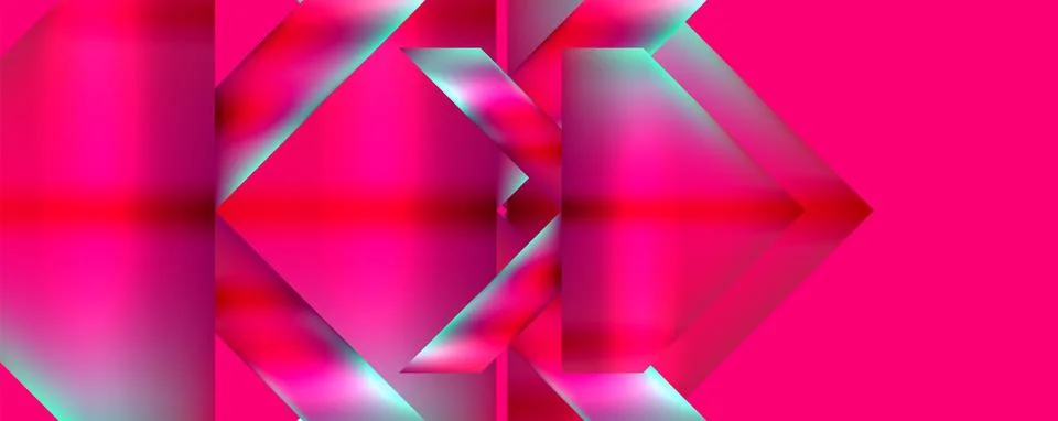 A computer generated image of a pink and blue kaleidoscope Stock Illustration
