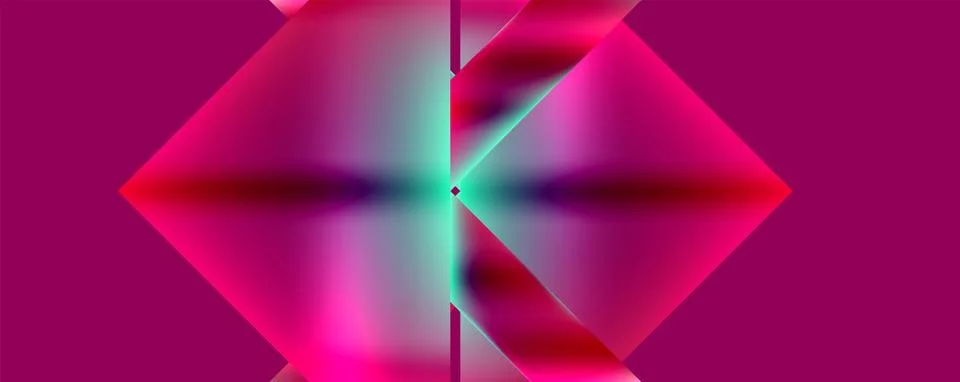 A computer generated image of a pink and green kaleidoscope Stock Illustration
