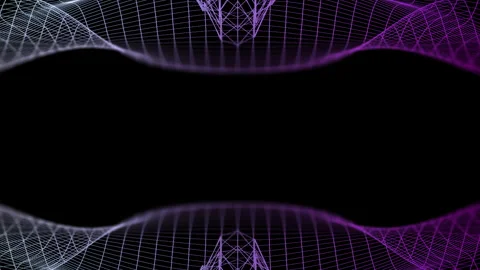 A computer generated image of a purple and white grid on a black background Stock Footage 267860828