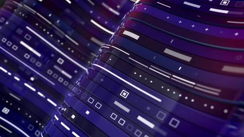 A computer generated image of a purple background with lines and squares Foto stock