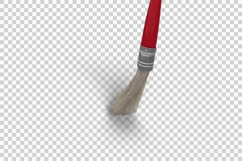Computer generated image of red paintbrush Foto stock