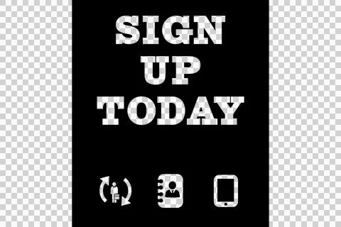 Computer generated image of sign up today text and symbols Foto stock