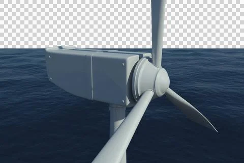 Computer generated image of windmill by sea Stock Illustration