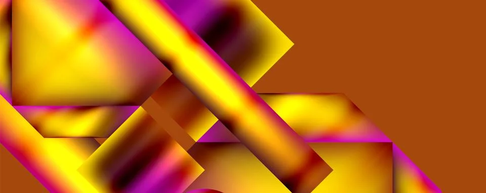 A computer generated image of yellow and purple lines on a brown background Stock Illustration