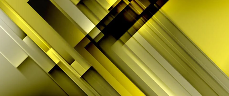 A computer generated image of a yellow and black geometric pattern Stock Illustration