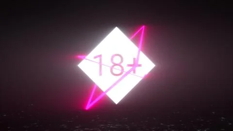 The computer generated inscription 18 on a square plate with a frame. 3d 스톡 일러스트