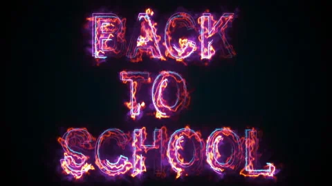 Computer generated the inscription Back to school. Burning words consists of Stock Footage 133749980