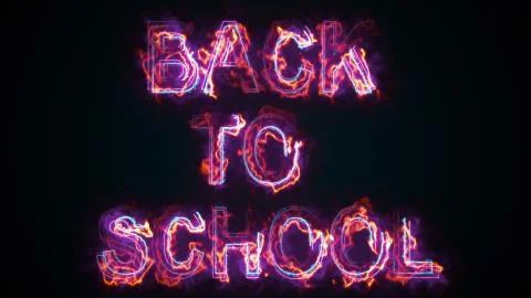 Computer generated the inscription Back to school. Burning words consists of 스톡 일러스트