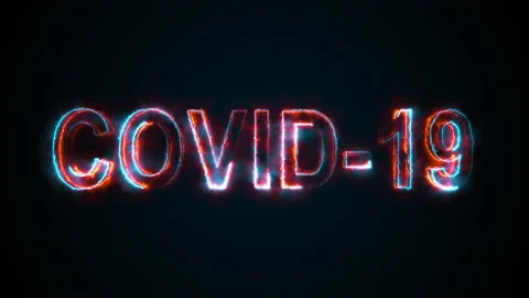 Computer generated the inscription COVID-19. Burning word warns about Stock-Footage 133757622