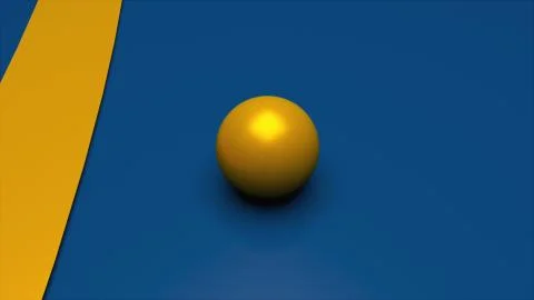 Computer generated the intersection of the golden ball and wide stripes. 3d Illustrazione stock