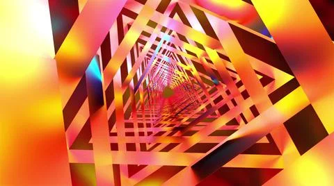 Computer generated a iridescent tunnel. 3d render of tunnel from triangular Stock Illustration