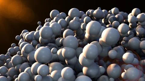 Computer generated many bubble with light rays. 3d rendering of abstract 스톡 일러스트
