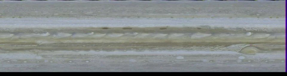 This computer generated map of Jupiter was made from 10 color images of Ju... Foto stock