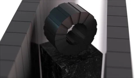 Computer generated mechanic element. 3D rendering technological background. Stock Illustration