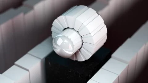 Computer generated mechanic element. 3D rendering technological background. Stock Illustration