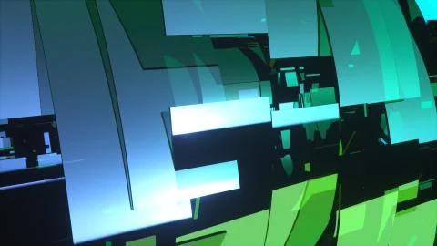 Computer generated modern abstract background of 3d glass rings. 3D rendering Stock-Illustration