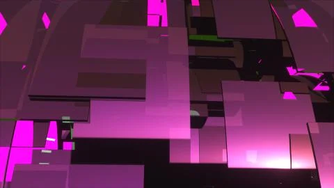 Computer generated modern abstract background of 3d glass rings. 3D rendering Illustrazione stock