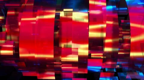 Computer generated modern abstract background of 3d glass rings. 3D rendering 库存插图