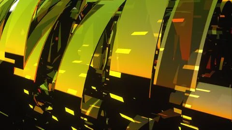Computer generated modern abstract background of 3d glass rings. 3D rendering Stock-Illustration