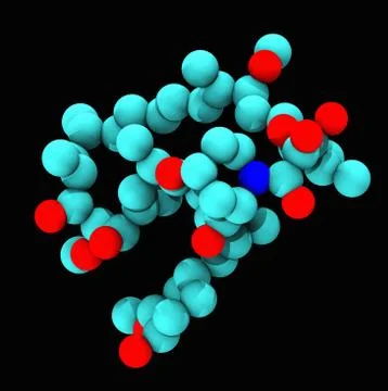 Computer generated molecular model of Sirolimus, also known as rapamycin Stock Illustration