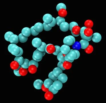 Computer generated molecular model of Sirolimus, also known as rapamycin 스톡 일러스트