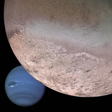 This computer generated montage created from images obtained by NASA s Voy... Foto stock