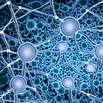 Computer generated multiple virus bacteria floating in a cellular environment Stockillustratie