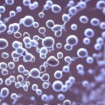 Computer generated multiple virus bacteria floating in a cellular environment Stock Illustration