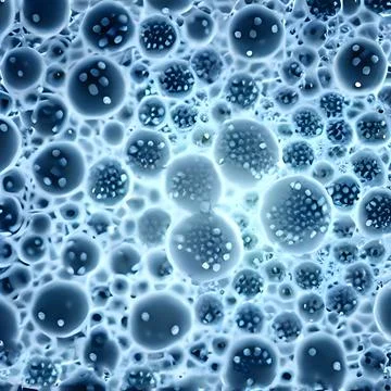 Computer generated multiple virus bacteria floating in a cellular environment Stock Illustration